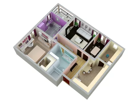 2 bhk house plan- JK Cement