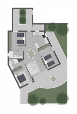 3 BHK House Plan With Garden