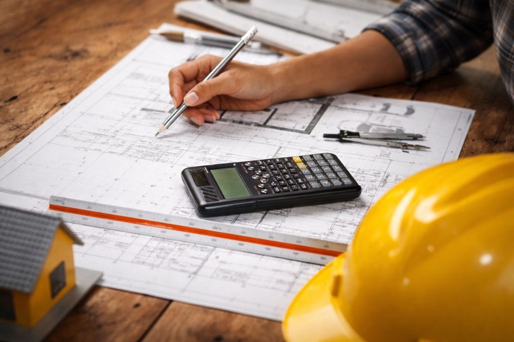 Construction cost calculation per square foot for buildings