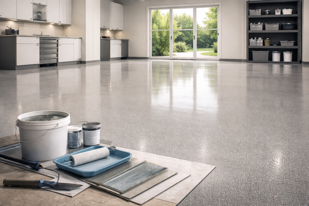 What Is Epoxy Flooring and Why It’s Trending in 2026 Epoxy flooring installation in residential and commercial spaces