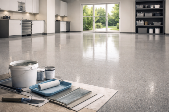 Epoxy flooring installation in residential and commercial spaces