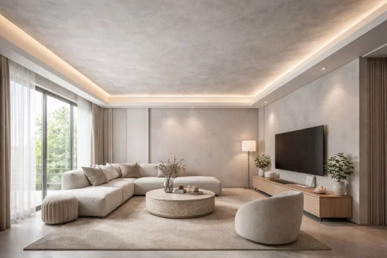 Modern Ceiling Design Trends with Cement Plaster  (2026 Guide)