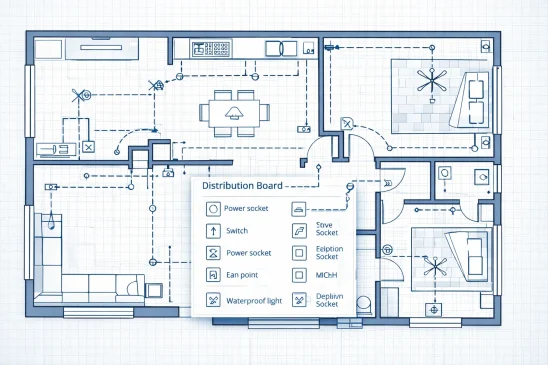 Residential electrical wiring layout diagram