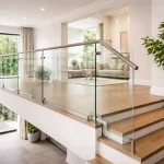 Modern glass railing design for balcony