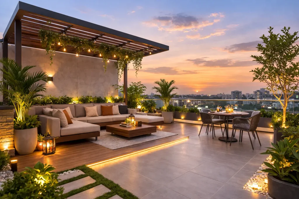 Modern open terrace design for home