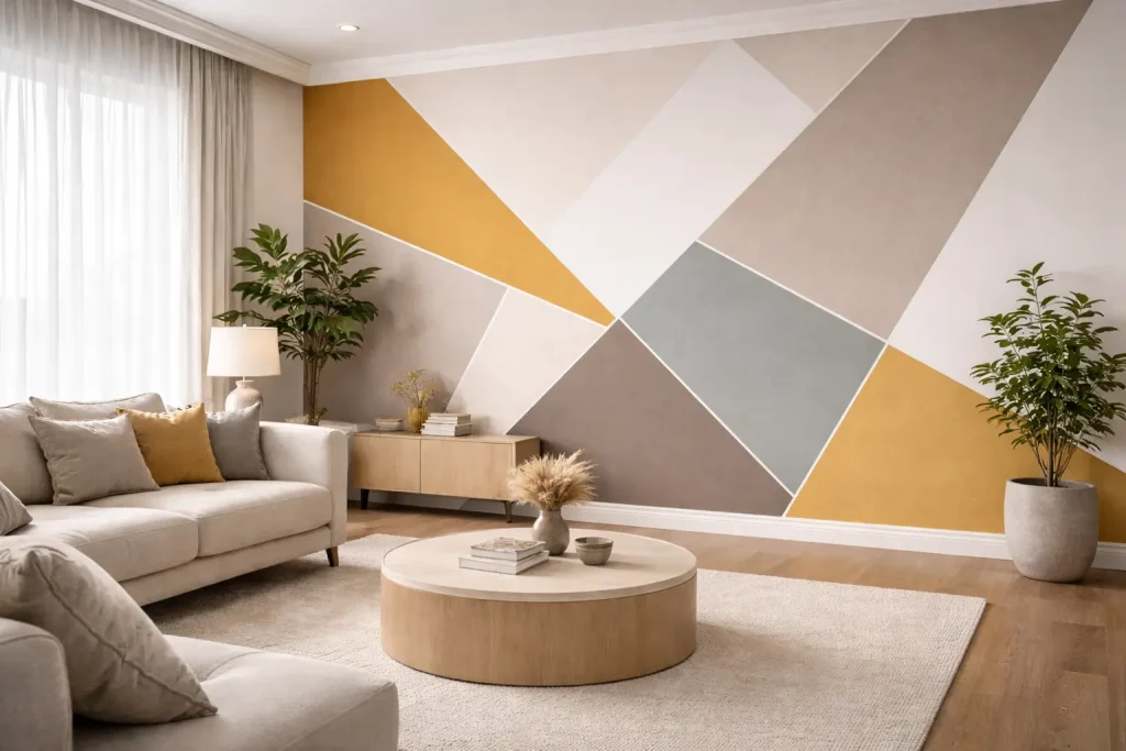 Geometric wall paint design for interior