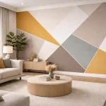 Geometric wall paint design for interior