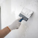 Wall putty applied on interior wall
