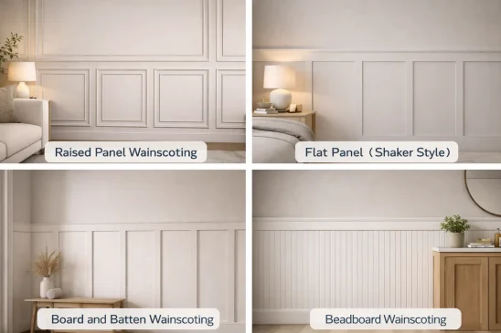 Types of Wainscoting on wall