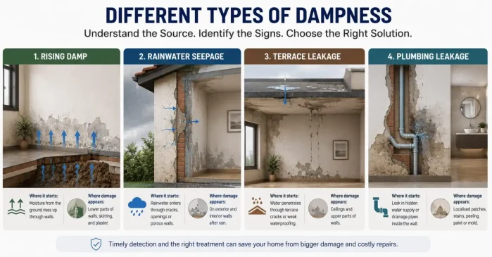 Different types of Dampness