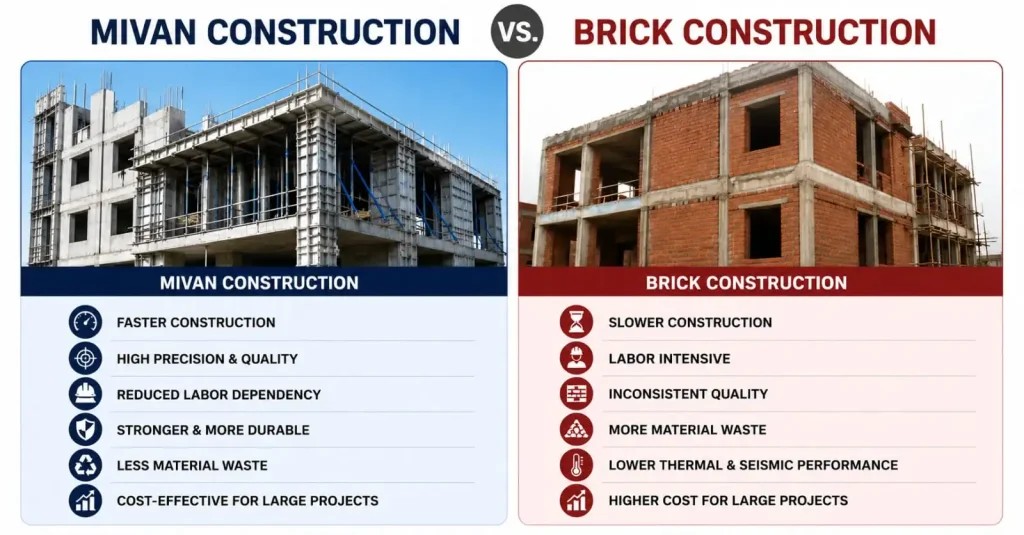 Mivan Construction vs. Brick Construction: Which is Better? Mivan Cons VS Brick Cons