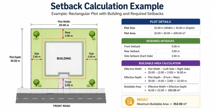 Setback Calculation Example