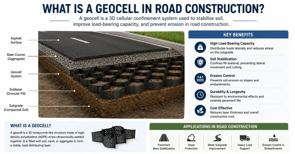 What is a Geocell in Road Construction?