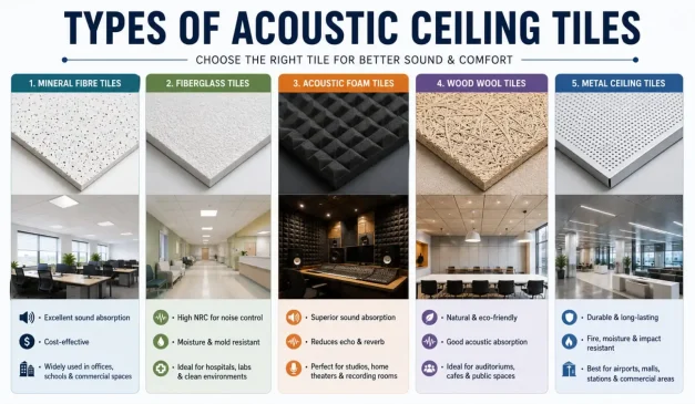 Types of Acoustic Ceiling tiles