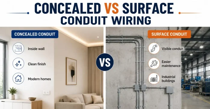 Concealed vs surface Conduit wiring