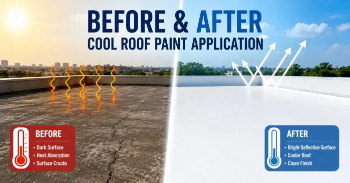 Cool roof paint vs without paint roof