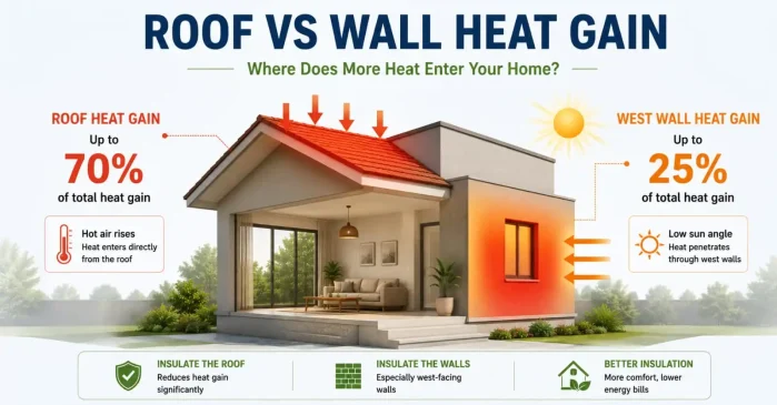 Roof Vs wall Heat Gain
