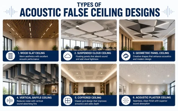 Types of Acoustic False Ceiling Design