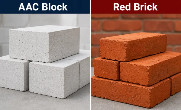 AAC Blocks VS Red Bricks