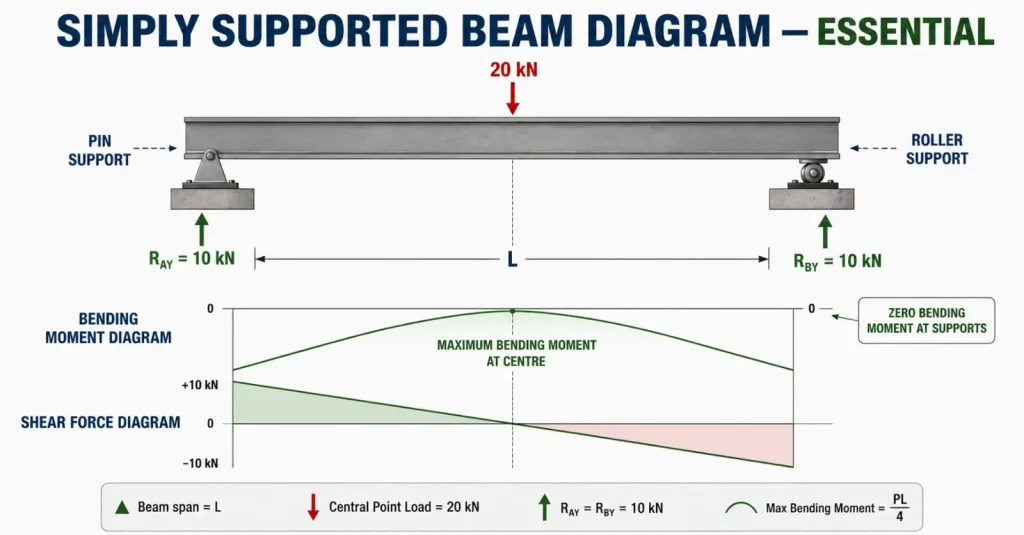 Simply Supported Beam: Diagram, Deflection Formula & Real-World Examples simply supported Beam