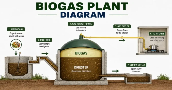 Diagram of Biogas plant