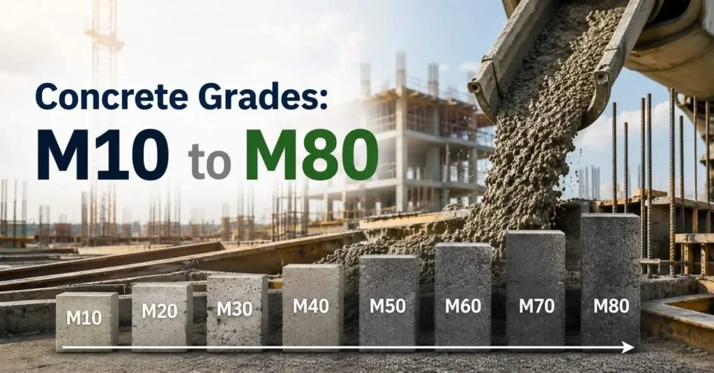 Grades of Concrete Explained: M10 to M80 and Their Best Uses Grades of Concrete