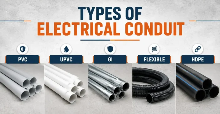 Types of electrical conduit pipe