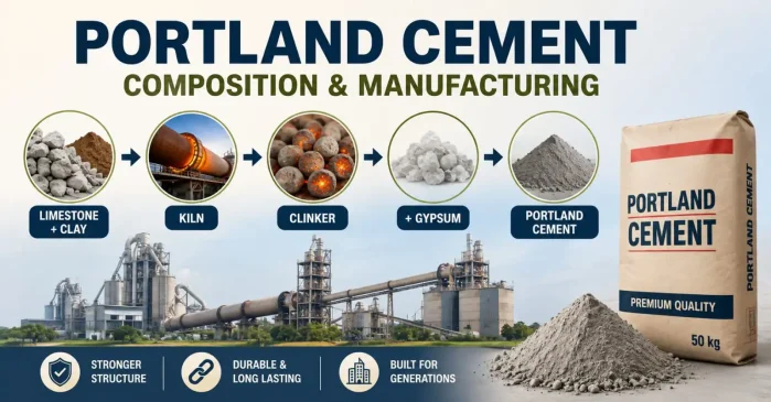 composition and manufacturing process of portland cement