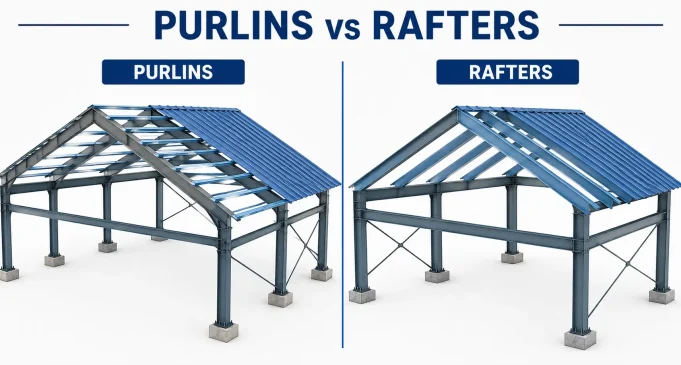 Purlins and Rafters: Differences, Functions, Types & Uses in Roof Construction