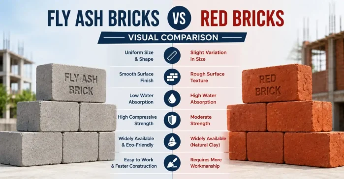 Difference B/W Red vs Fly Ash Brick