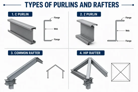 Types of purlins & rafters