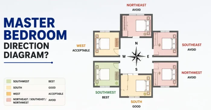 Direction of master vastu according to vastu