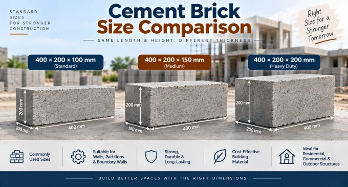 Cement Bricks size