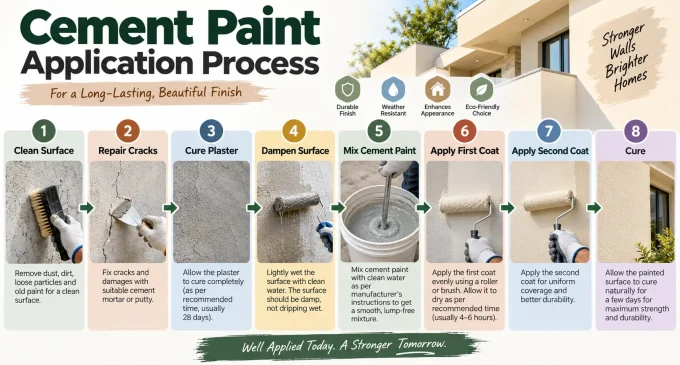 Applications of cement paints