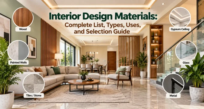 Interior Design Materials: Complete List, Types, Uses and Selection Guide