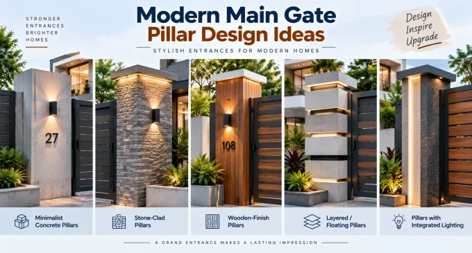 Modern main gate pillar design