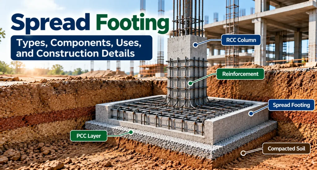 Spread Footing: Types, Components, Uses and Construction Details Spread Footing