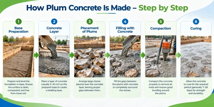 Step by Step Process of Making plum concrete