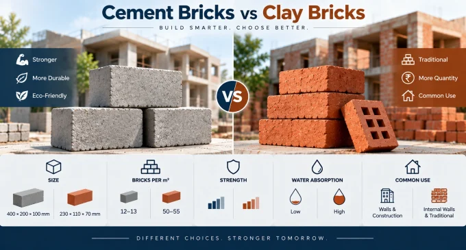 Cement bricks vs clay bricks